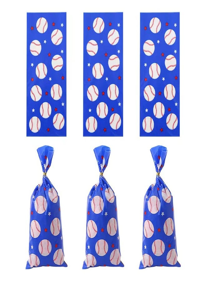 آر إس 50 كيسًا من أكياس هدايا البيسبول، أكياس حلوى البيسبول، أكياس سيلوفان قابلة للإغلاق الحراري على شكل كرة بيسبول مع 50 رباطًا لولبيًا، مثالية لحفلات أعياد ميلاد الأطفال وحفلات كرة القدم. - Image 4